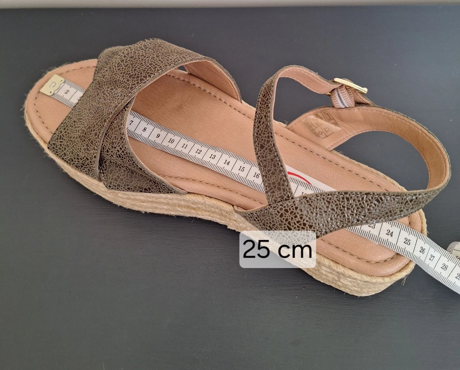 Green leather espadrilles / sandals with platform sole size 40 – photo 5